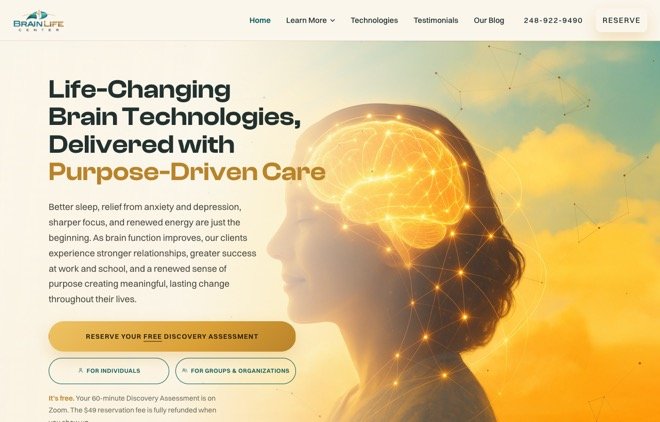 The Brain Life Center homepage