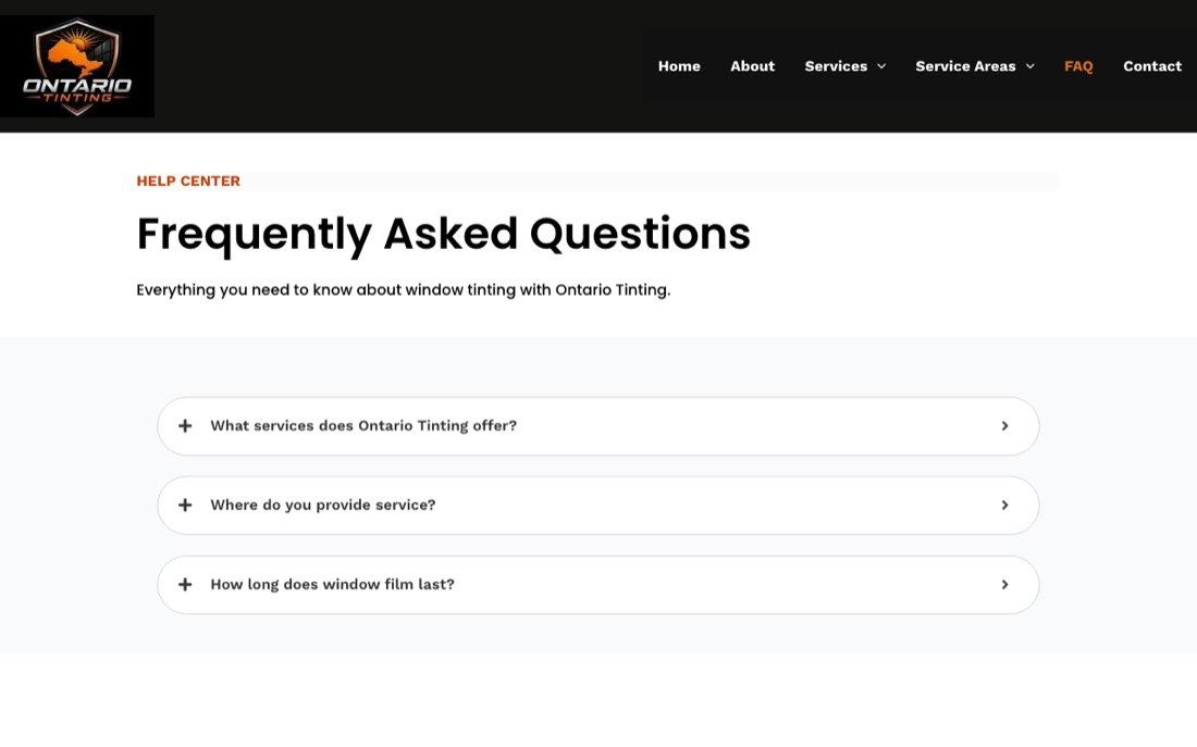 The old FAQ page with three questions