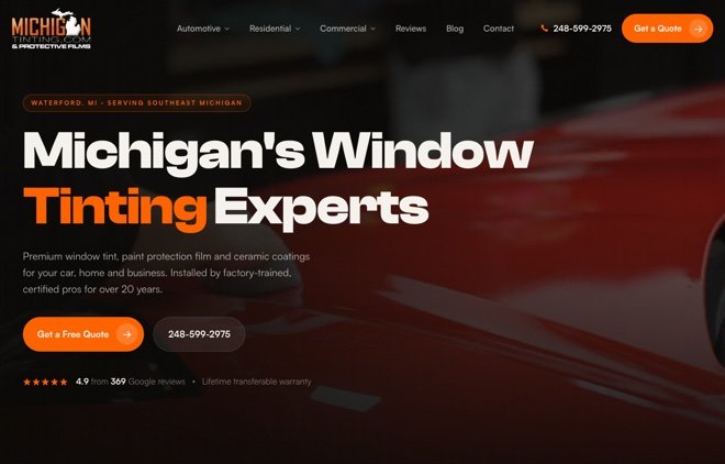 The Michigan Tinting & Protective Films homepage