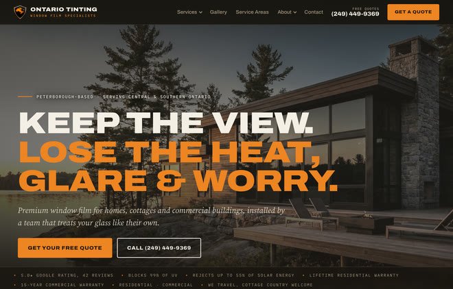 The Ontario Tinting homepage